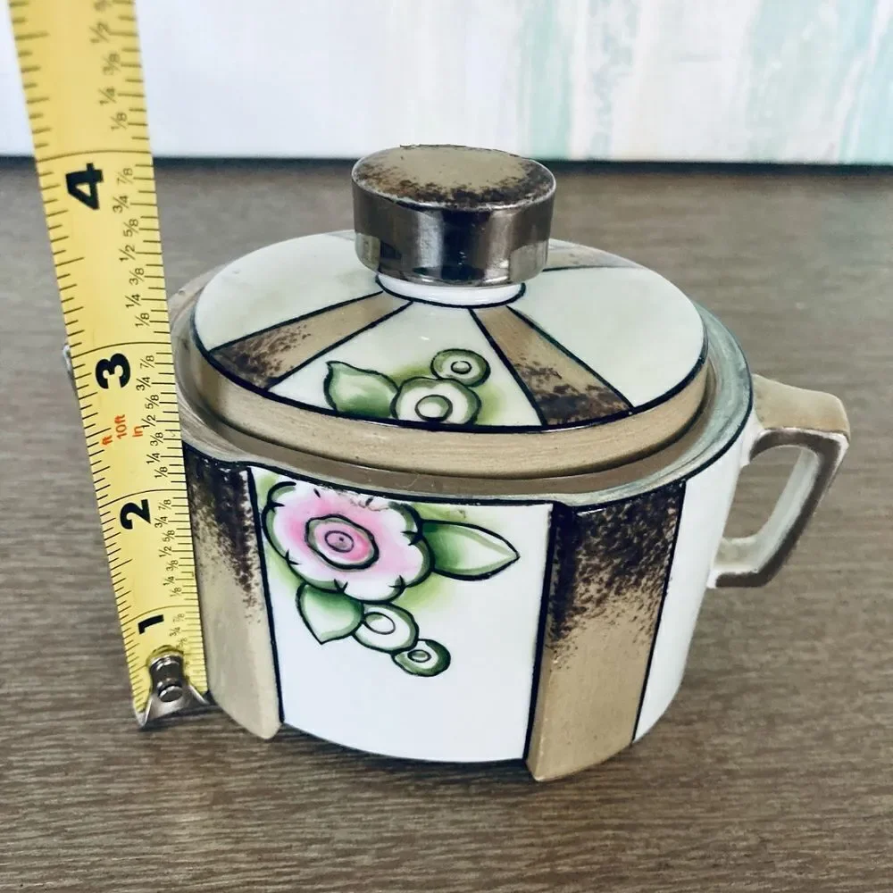 Vintage Noritake Sugar Creamer Lidded Porcelain Jar